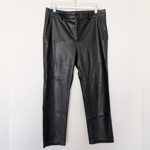 Zara Black Faux Leather Pants Sz L